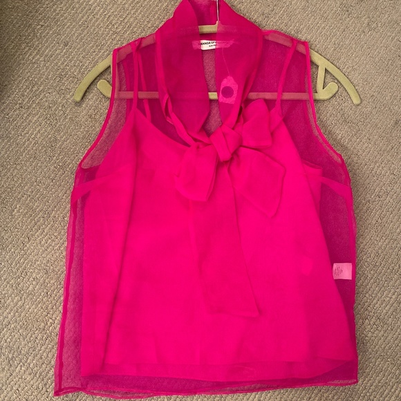 *NWT* Amanda Uprichard Imelda Top in Hot Pink (Size XS/Petite) - Picture 4 of 8